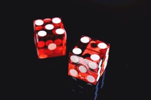 Red and white Casino Dice for casino games