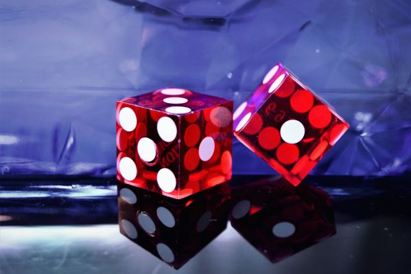 Red and white Casino Dice for casino games